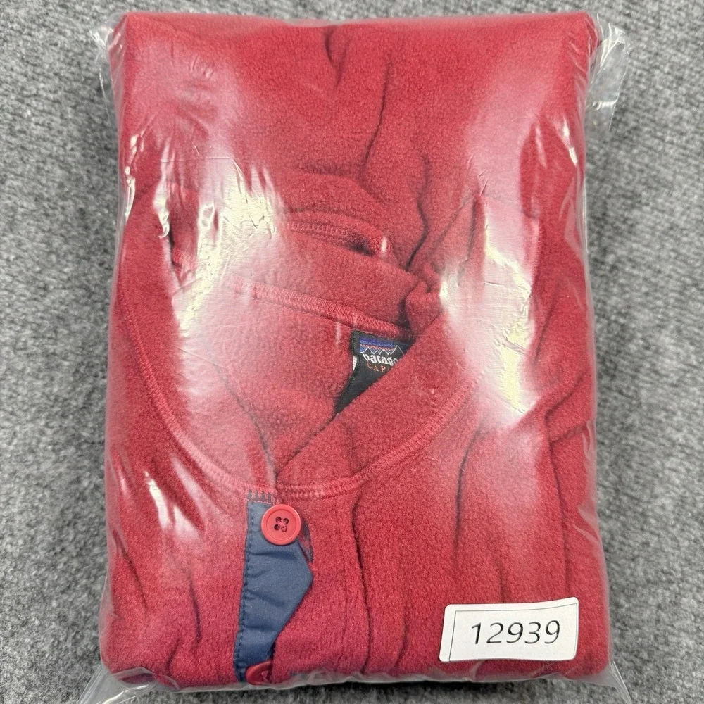 Patagonia Capilene Henley Fleece Mens XL Red Vintage Made in USA Pullover - Picture 9 of 9